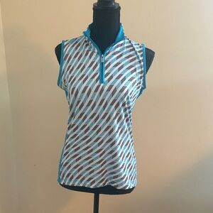 Tail Women's Blue and White Striped Tank Top